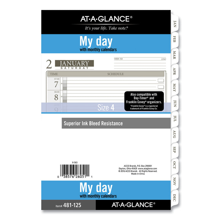 1-Page-Per-Day Planner Refills, 8.5 x 5.5, White, 2021