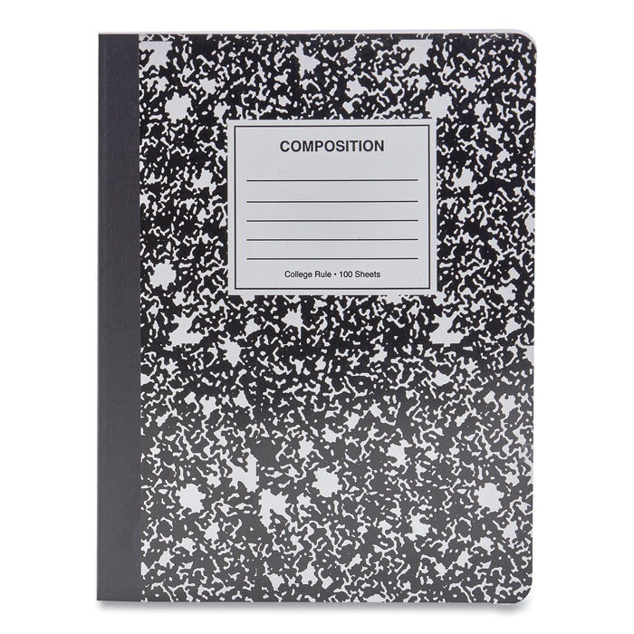 Composition Book, Medium/College Rule, Black Marble Cover, 9.75 x 7.5, 100 Sheets