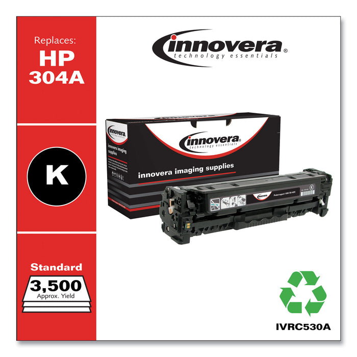 Remanufactured Black Toner Cartridge, Replacement for HP 304A (CC530A), 3,500 Page-Yield