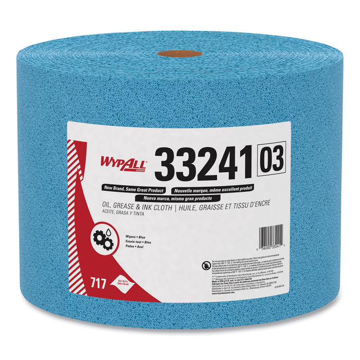Oil, Grease and Ink Cloths, Jumbo Roll, 9 3/5 x 13 2/5, Blue, 717/Roll