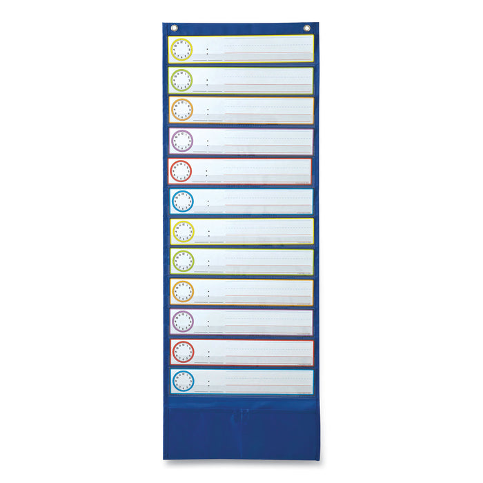 Deluxe Scheduling Pocket Chart, 13 Pockets, 13 x 36