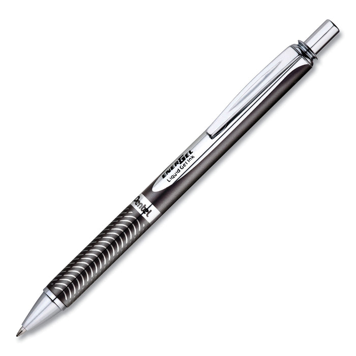 EnerGel Alloy RT Retractable Gel Pen, Medium 0.7mm, Black Ink, Black Barrel