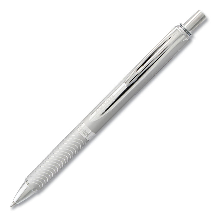 EnerGel Alloy RT Retractable Gel Pen, Medium 0.7mm, Black Ink, Chrome Barrel