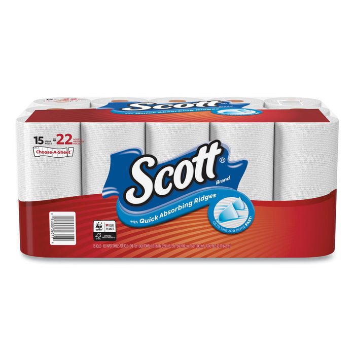 Choose-A-Sheet Mega Roll Paper Towels, 1-Ply, White, 102/Roll, 30 Rolls Carton