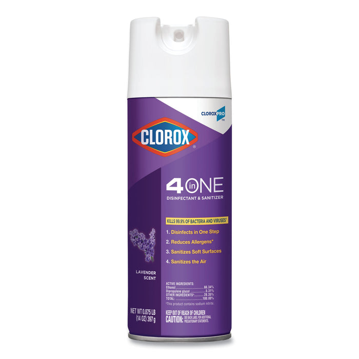 4 in One Disinfectant and Sanitizer, Lavender, 14 oz Aerosol