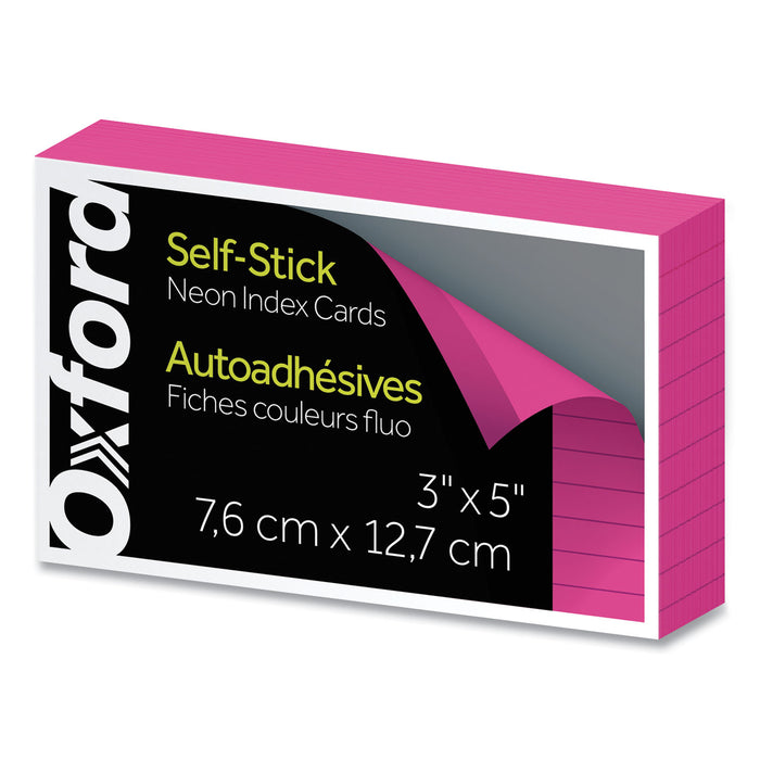 Self-Stick Index Cards, 3 x 5, Pink, 100/Pack
