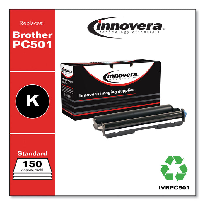 Compatible Black Thermal Transfer Print Cartridge, Replacement for Brother PC501, 150 Page Yield