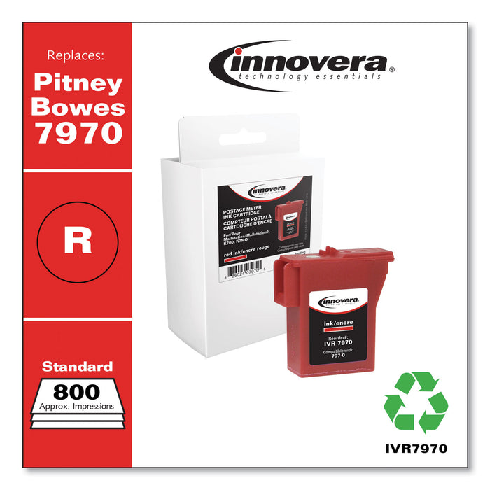 Compatible Red Ink, Replacement For Pitney Bowes 7970, 800 Page Yield