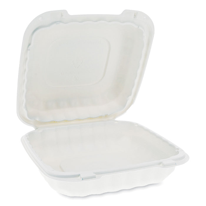 EarthChoice SmartLock Microwavable Hinged Lid Containers, 1 Compartment, 8.31 x 8.35 x 3.1, White, 200/Carton