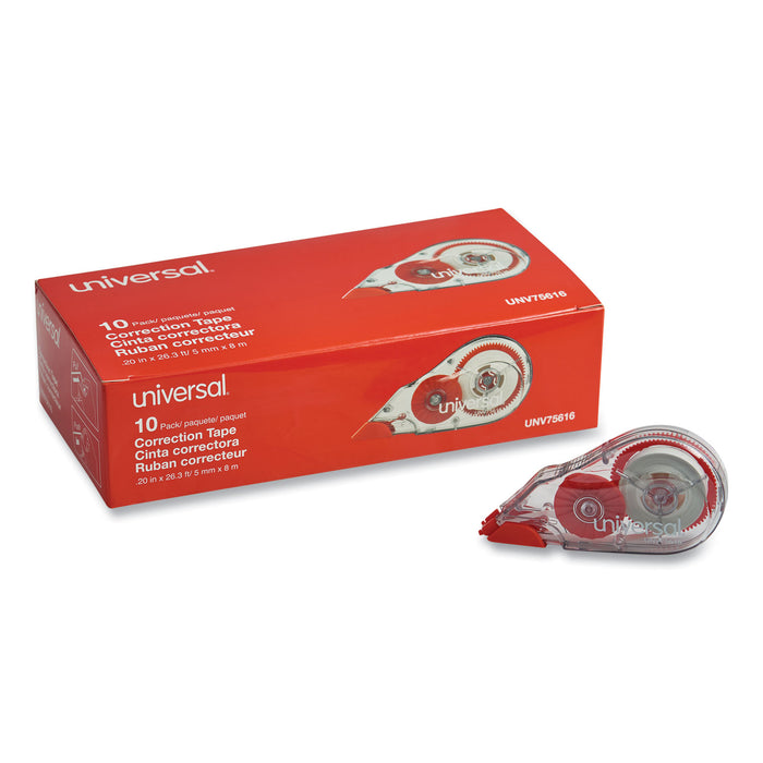 Correction Tape Dispenser, Non-Refillable, 1/5" x 315", 10/Pack