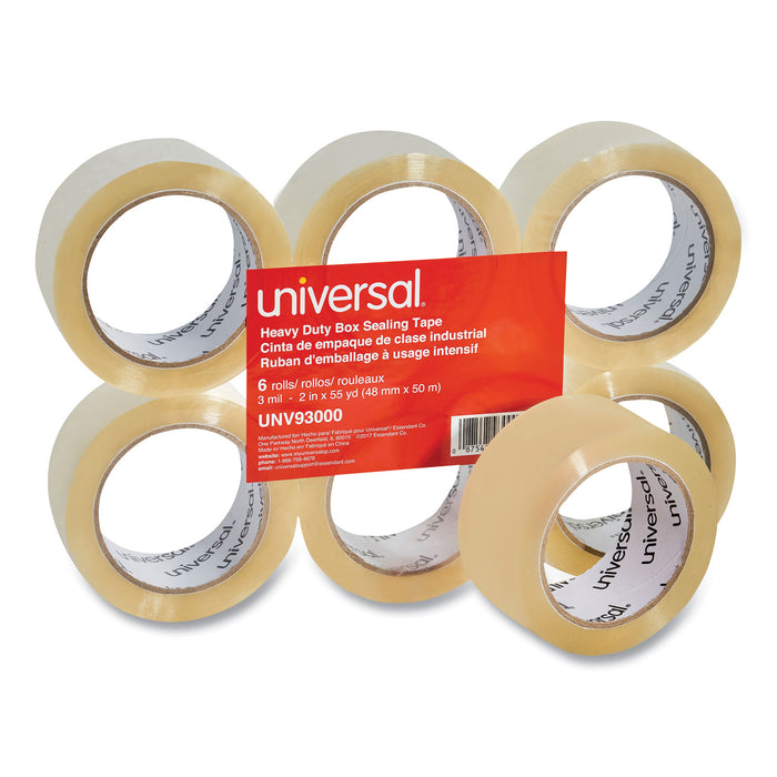 Heavy-Duty Box Sealing Tape, 3" Core, 1.88" x 54.6 yds, Clear, 6/Box