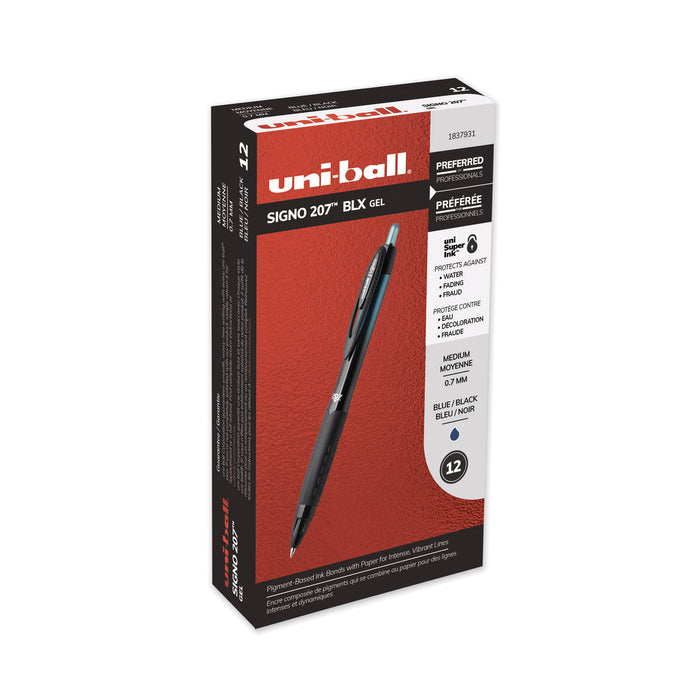 207 BLX Series Retractable Gel Pen, 0.7 mm, Black Ink, Translucent Black Barrel