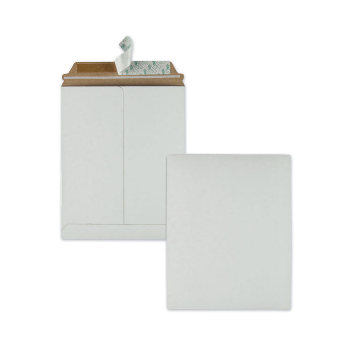 Extra-Rigid Photo/Document Mailer, Cheese Blade Flap, Self-Adhesive Closure, 9 x 11.5, White, 25/Box