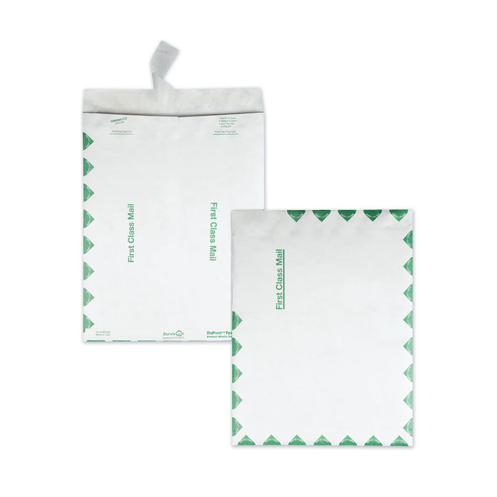 Catalog Mailers, DuPont Tyvek, #13 1/2, Cheese Blade Flap, Redi-Strip Closure, 10 x 13, White, 100/Box