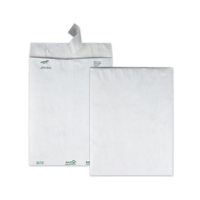 Catalog Mailers, DuPont Tyvek, #12 1/2, Cheese Blade Flap, Redi-Strip Closure, 9.5 x 12.5, White, 100/Box