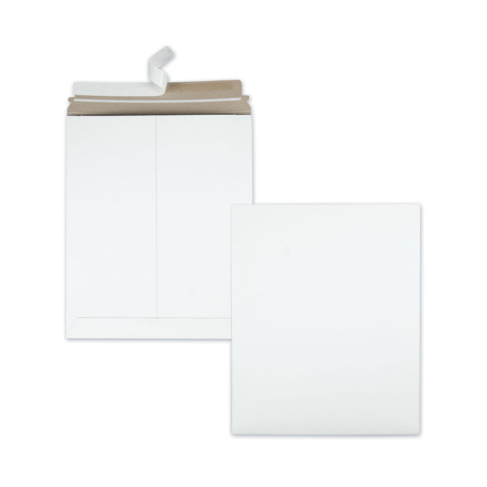 Extra-Rigid Photo/Document Mailer, Cheese Blade Flap, Self-Adhesive Closure, 11 x 13.5, White, 25/Box