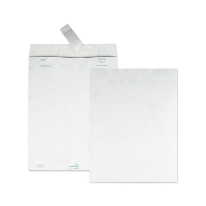 Catalog Mailers, DuPont Tyvek, #13 1/2, Cheese Blade Flap, Redi-Strip Closure, 10 x 13, White, 100/Box