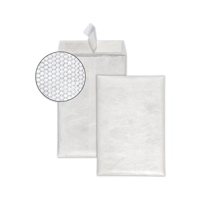 Bubble Mailer of DuPont Tyvek, #0, Air Cushion Lining, Redi-Strip Closure, 6.5 x 9.5, White, 25/Box