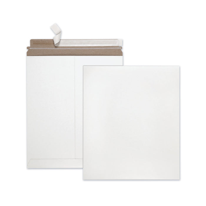 Extra-Rigid Photo/Document Mailer, Cheese Blade Flap, Self-Adhesive Closure, 12.75 x 15, White, 25/Box