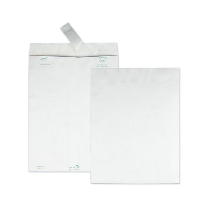 Catalog Mailers, DuPont Tyvek, #13 1/2, Cheese Blade Flap, Redi-Strip Closure, 10 x 13, White, 50/Box