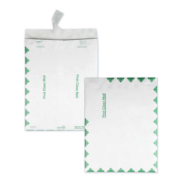 Catalog Mailers, DuPont Tyvek, #15 1/2, Cheese Blade Flap, Redi-Strip Closure, 12 x 15.5, White, 100/Box