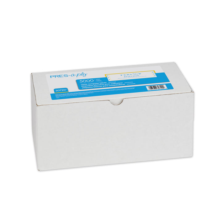 Dot Matrix Printer White Address Labels, Pin-Fed Printers, 0.94 x 3.5, White, 5,000/Box
