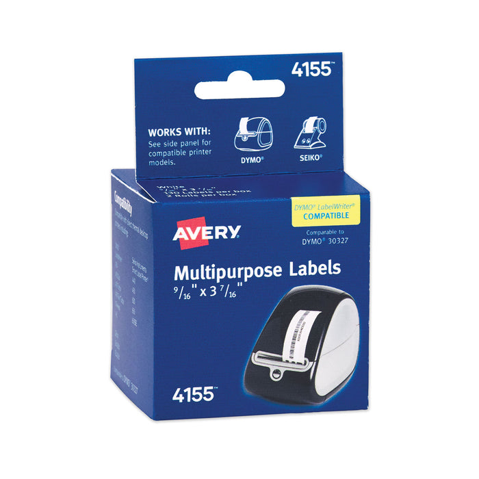 Multipurpose Thermal Labels, 0.56 x 3.44, White, 130/Roll, 2 Rolls/Pack