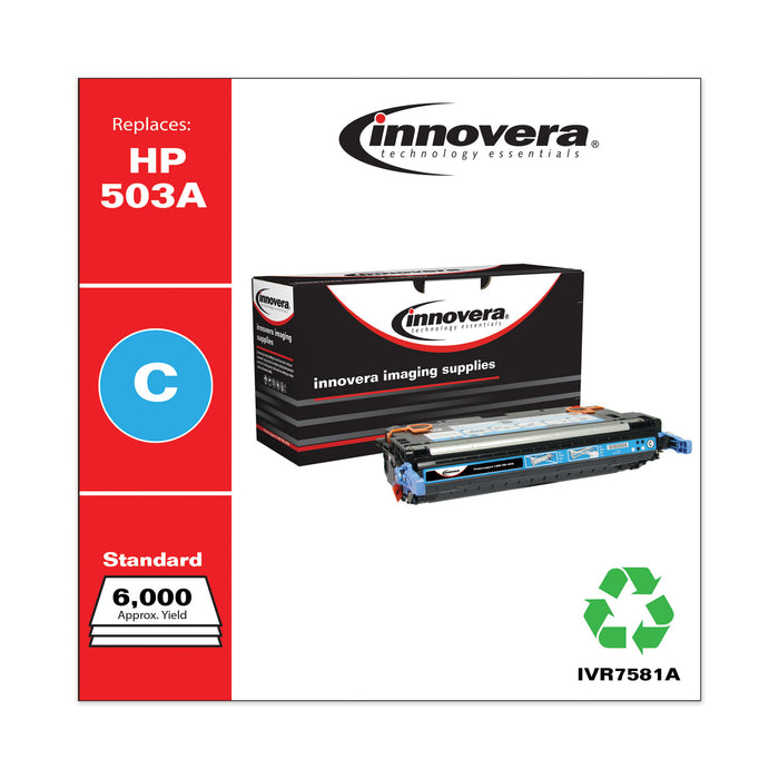 Remanufactured Cyan Toner Cartridge, Replacement for HP 503A (Q7581A), 6,000 Page-Yield