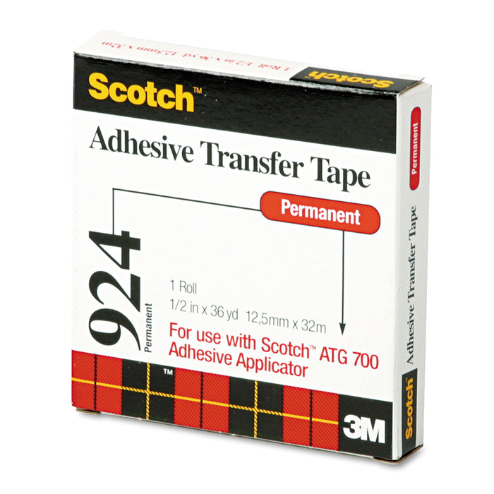 Adhesive Transfer Tape, 1/2" Wide x 36yds