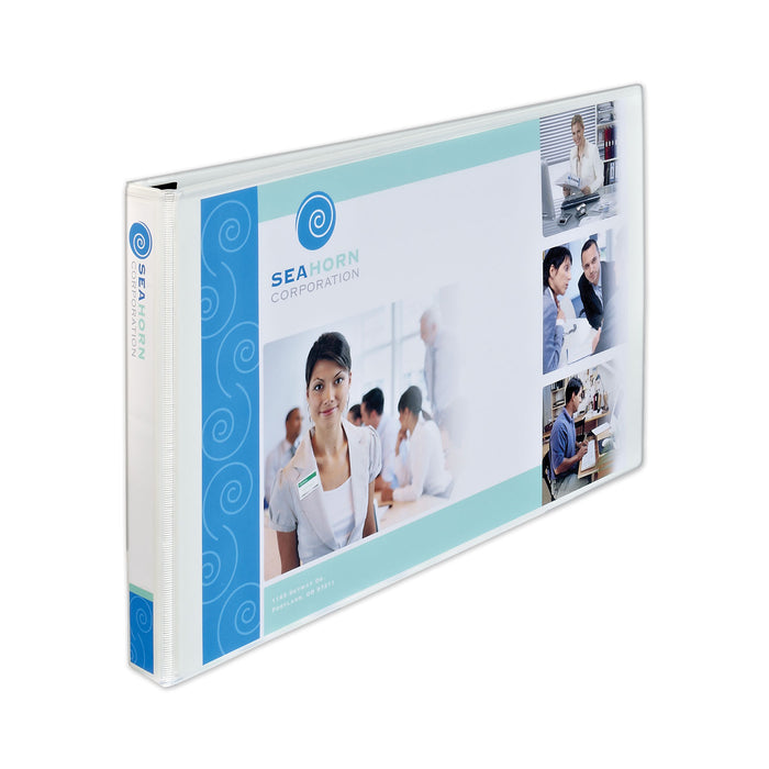 Heavy-Duty View Binders, 3 Rings, 1.5" Capacity, 11 x 17, White