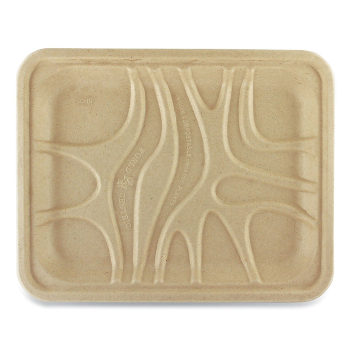 Fiber Trays, PLA Lined, PFAS Free, 9.1 x 7.1 x 0.7, Natural, 500/Carton