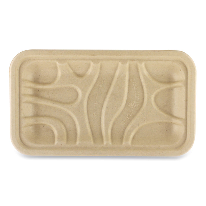 Fiber Trays, PLA Lined, PFAS Free, 8.3 x 4.9 x 0.7, Natural, 500/Carton