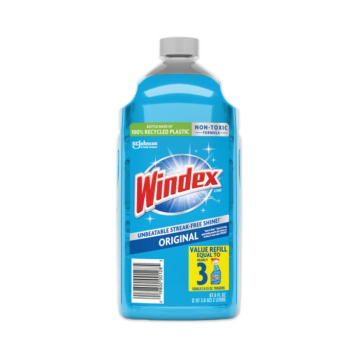 Glass Cleaner with Ammonia-D, 67.6oz Refill, Unscented, 6/Carton