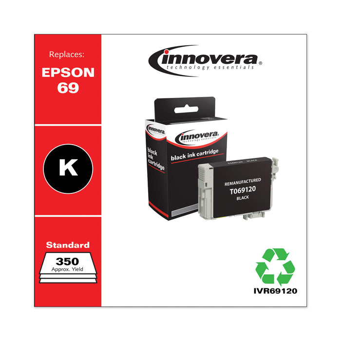 Remanufactured Black Ink, Replacement For Epson 69 (T069120), 465 Page Yield