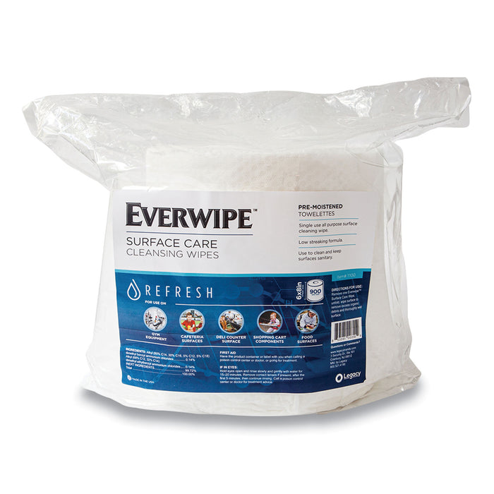 Cleaning and Deodorizing Wipes, 6 x 8, 900/Bag, 4 Bags/Carton