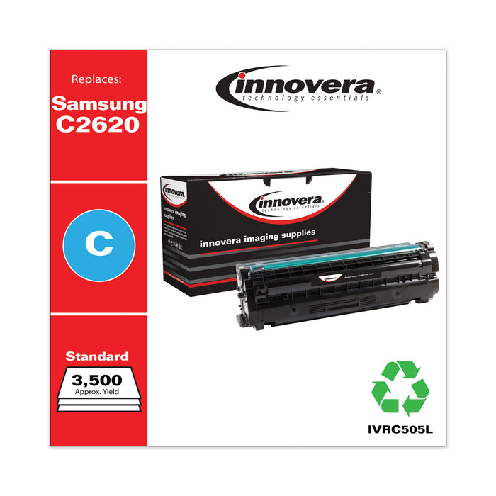 Remanufactured Cyan High-Yield Toner Cartridge, Replacement for Samsung CLT-C505L (SU037A), 3,500 Page-Yield