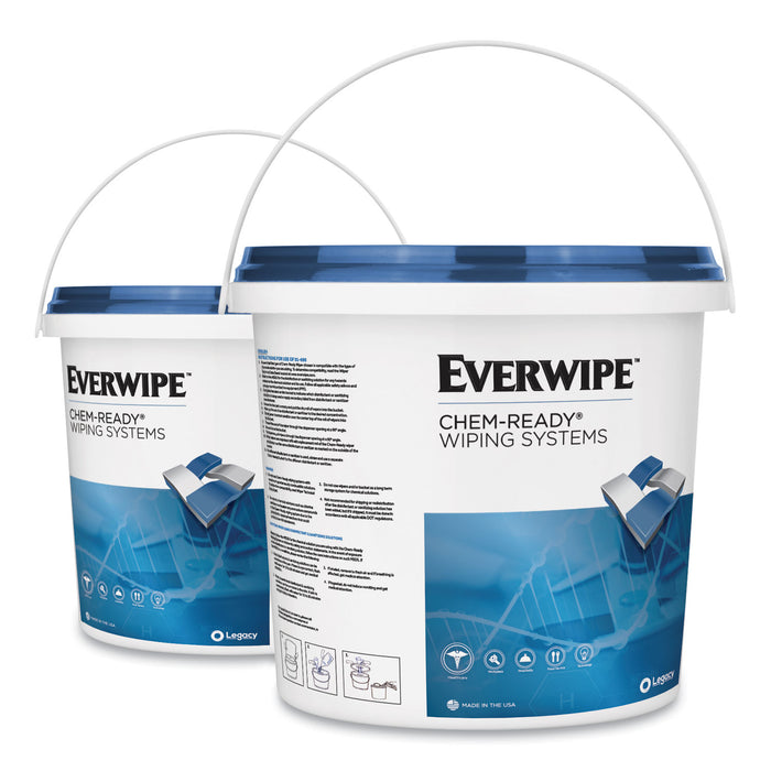 Everwipe Chem-Ready Dispenser Bucket, 7.13 x 7.13 x 7, White, 5/Carton