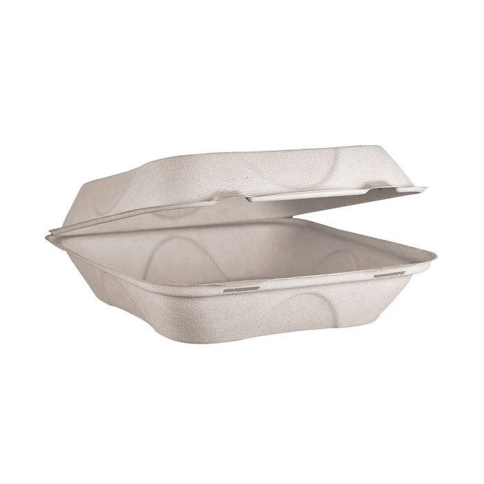 Fiber Hinged Containers, 9 x 9 x 3, Natural, 300/Carton
