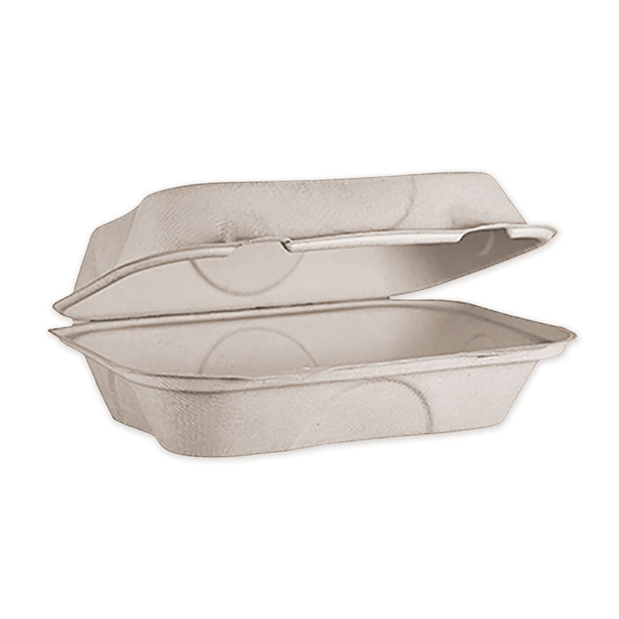 Fiber Hinged Hoagie Box Containers, 9 x 6 x 3, Natural, 500/Carton