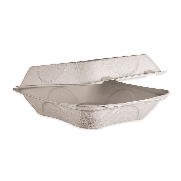 Fiber Hinged Containers, 8 x 8 x 3, Natural, 300/Carton