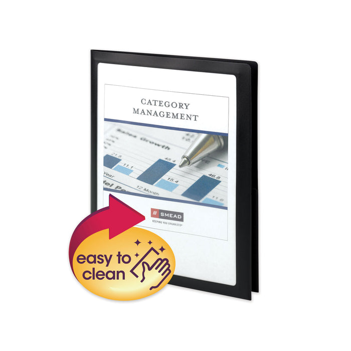 Frame View Poly Two-Pocket Folder, 11 x 8.5, Clear/Black, 5/Pack
