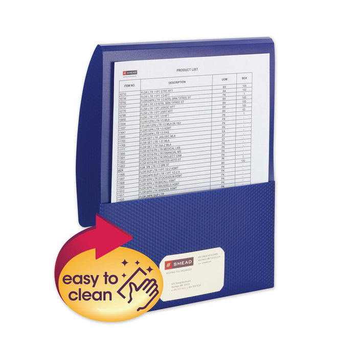 Organized Up Poly Stackit Folders, Letter, 1" Capacity, Dark Blue, 5/Pack