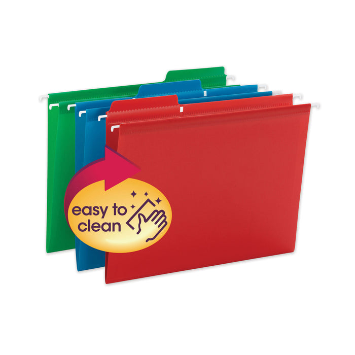 FasTab Hanging Folders, Letter Size, 1/3-Cut Tab, Assorted, 18/Box