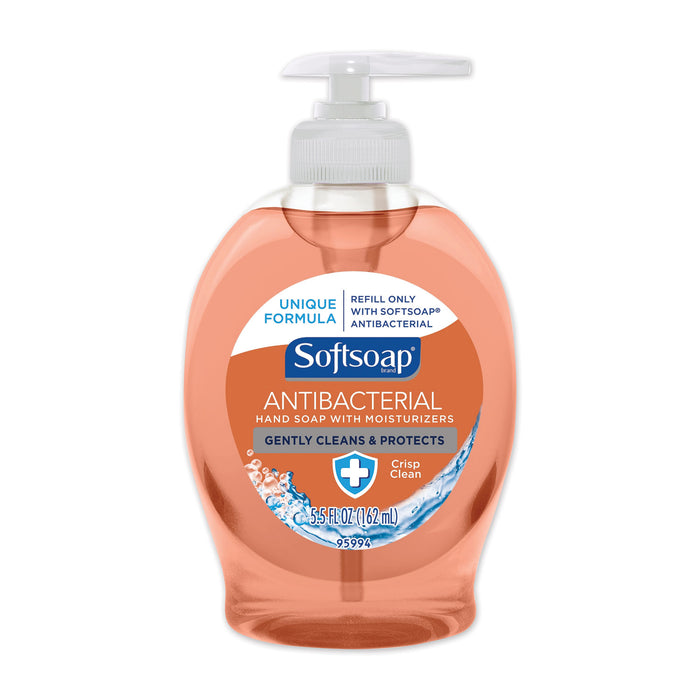 Antibacterial Hand Soap, Crisp Clean, Orange, 5.5 oz Pump Bottle, 12/Carton