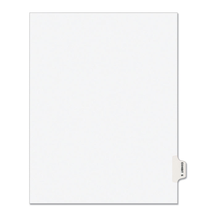 Avery-Style Preprinted Legal Side Tab Divider, Exhibit S, Letter, White, 25/Pack, (1389)