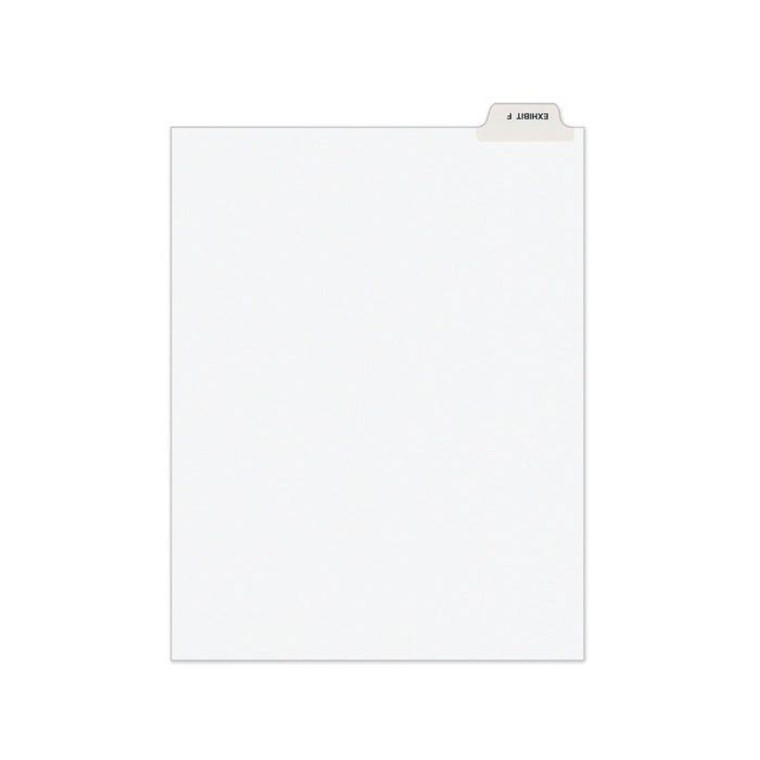 Avery-Style Preprinted Legal Bottom Tab Divider, Exhibit F, Letter, White, 25/PK