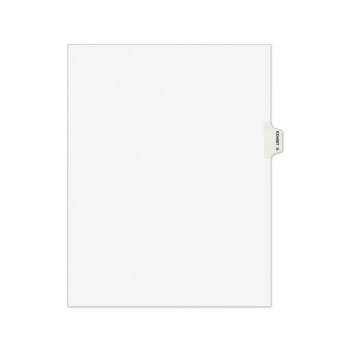 Avery-Style Preprinted Legal Side Tab Divider, Exhibit N, Letter, White, 25/Pack, (1384)