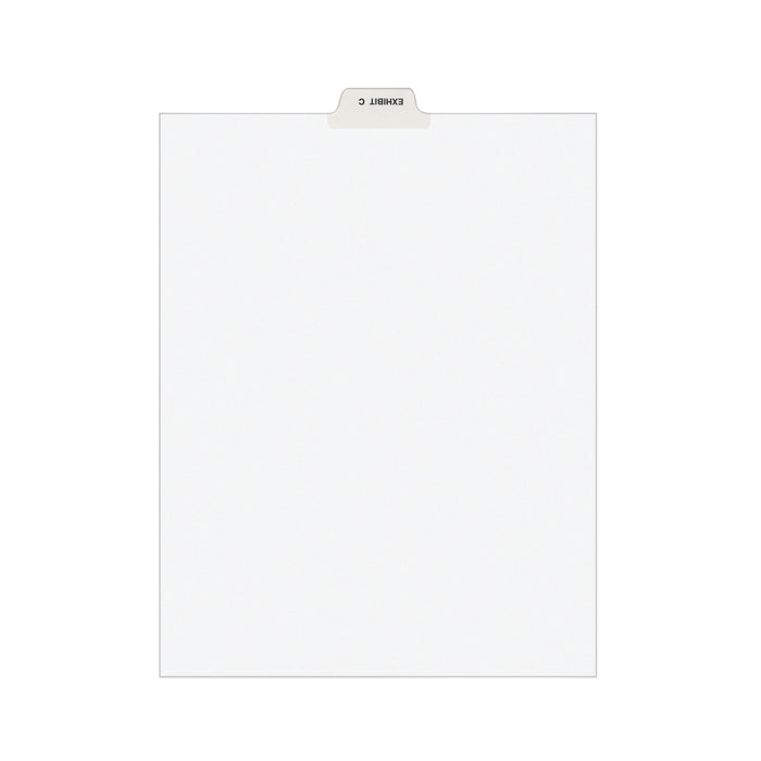 Avery-Style Preprinted Legal Bottom Tab Divider, Exhibit C, Letter, White, 25/PK