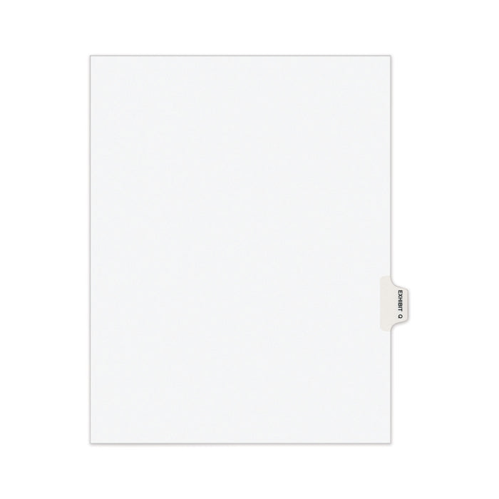 Avery-Style Preprinted Legal Side Tab Divider, Exhibit Q, Letter, White, 25/Pack, (1387)