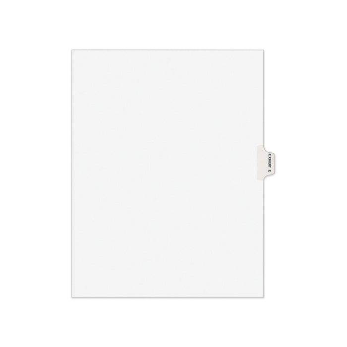 Avery-Style Preprinted Legal Side Tab Divider, Exhibit E, Letter, White, 25/Pack, (1375)